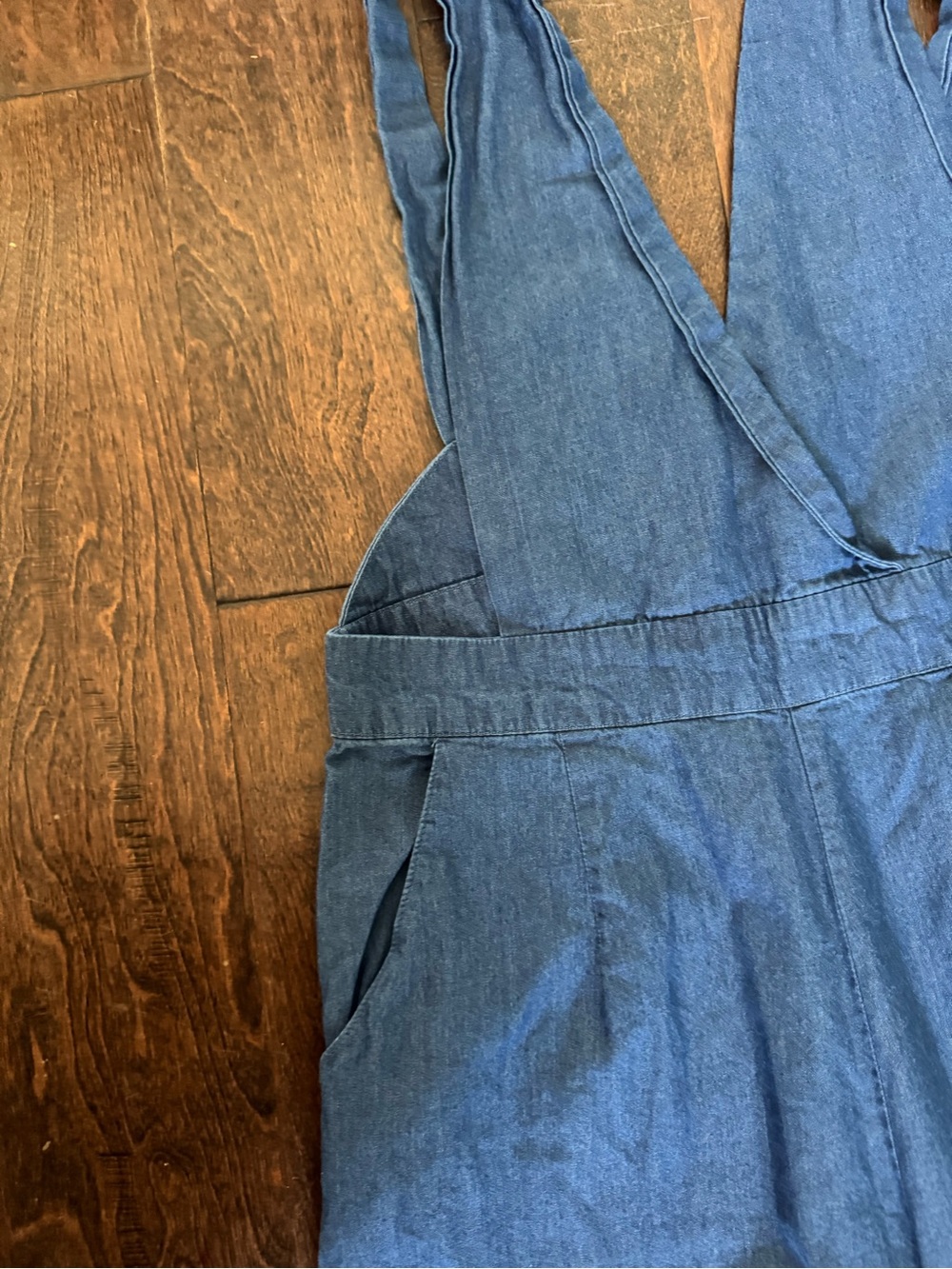 Active USA Indigo Denim Romper with Pockets